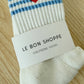 Embroidered Girlfriend socks - Ivory + Heart