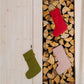 Linen Christmas Stocking - Red