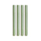 Striped Dinner Candle Set - Green + White