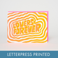 Lovers Forever Letterpress Greeting Card by Ashkahn: Plastic sleeve