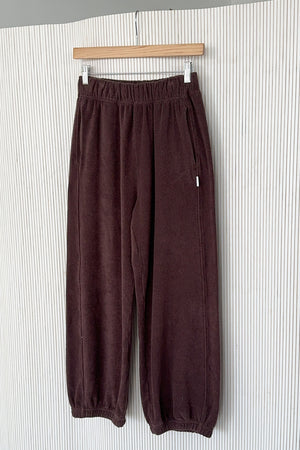 Cotton Terry Balloon Pants - Chocolate