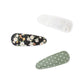 Baby Hair Clips 3 Pack - Green Polka