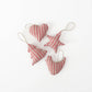 Linen Christmas Ornaments - Red Stripes