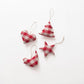 Linen Christmas Ornaments - Red Gingham