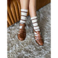 Striped Boyfriend Socks - Flax Stripe