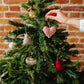 Linen Christmas Ornaments - Red Stripes