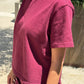 Sunset Mock Neck Tee - Cabernet