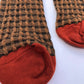 Gingham Waffle Socks - Brown